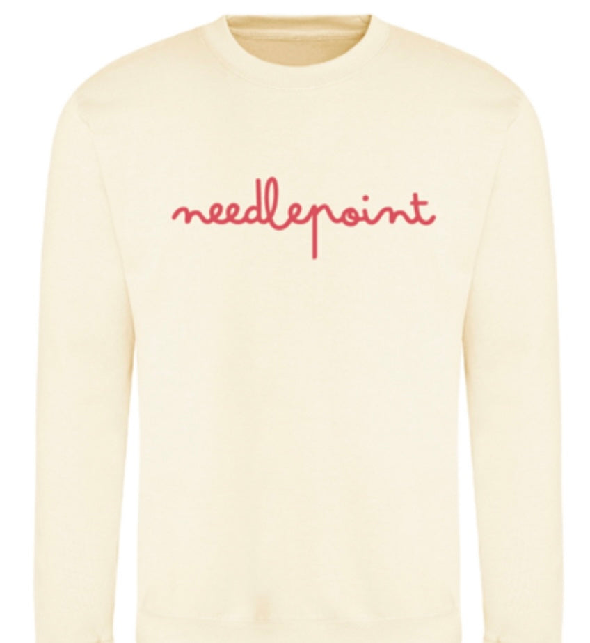 needlepoint sweatshirt - vanilla