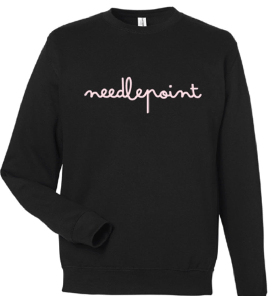 needlepoint sweatshirt - jet black