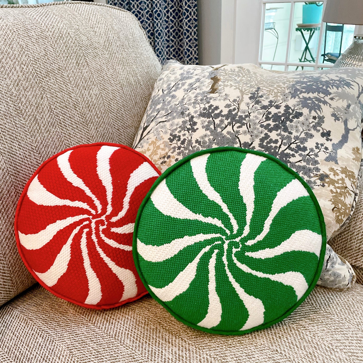 peppermint pillow, red